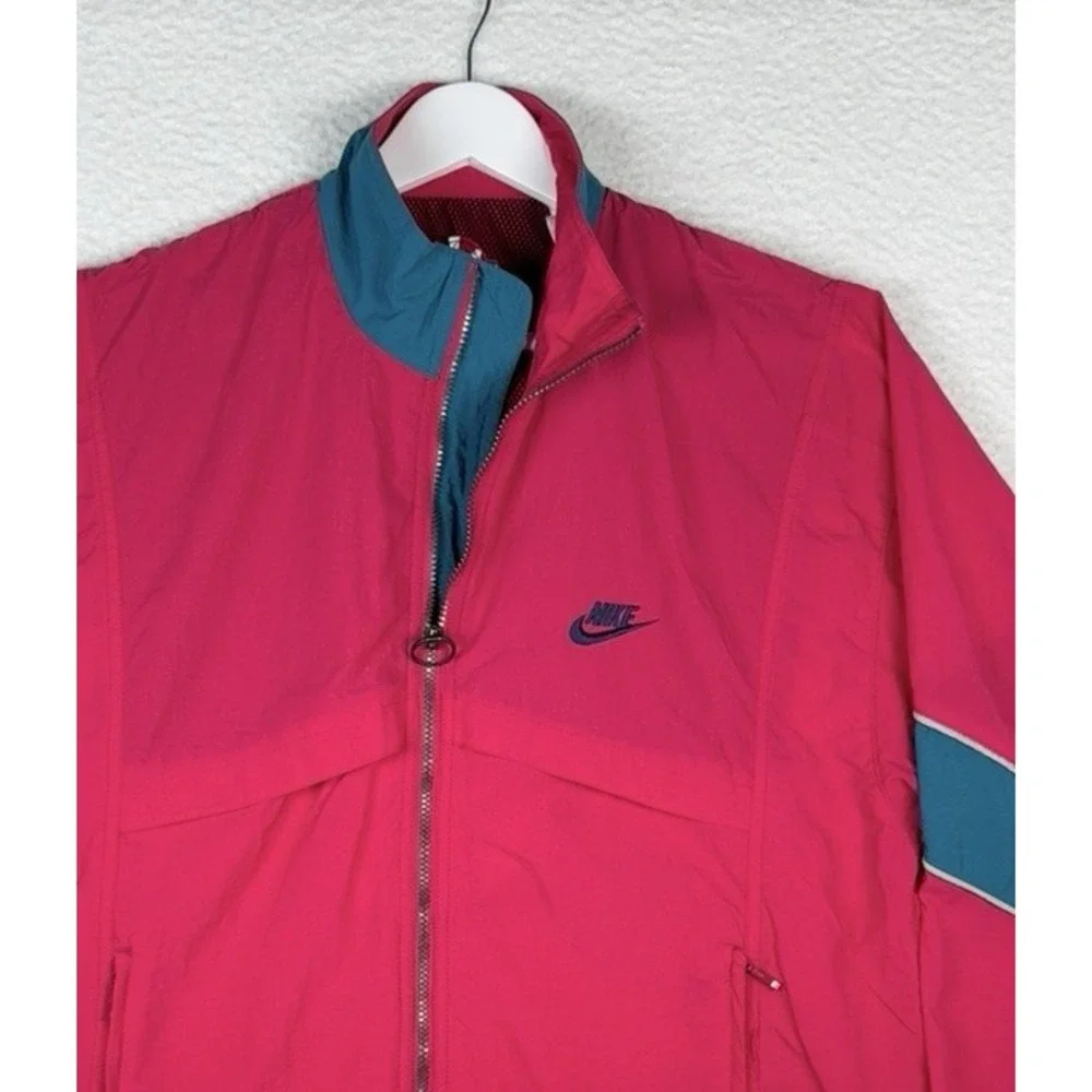 Vintage NIKE INTERNATIONAL Windbreaker Jacket Red Blue - Women's Small